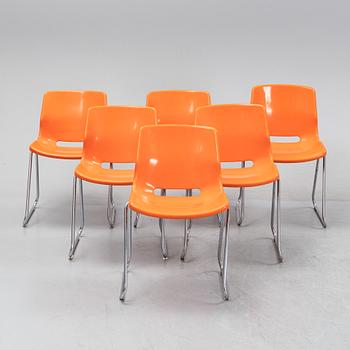 Svante Schöblom, stolar, 6 st, "Clipper", Overman, 1970-tal.