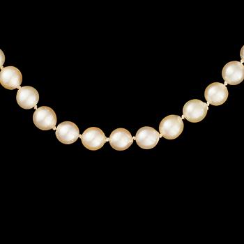PÄRLCOLLIER, lås 18K guld.