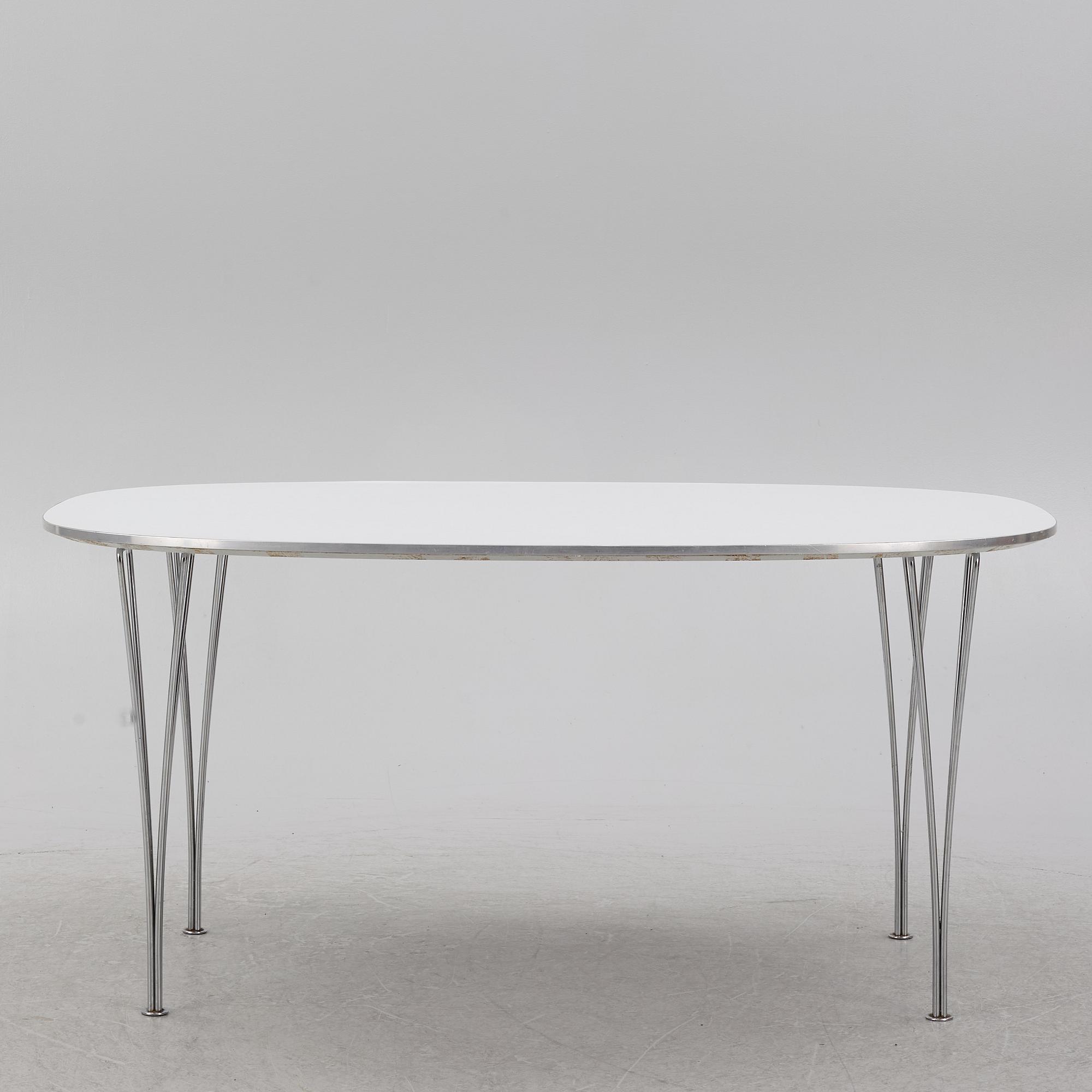 Bruno Mathsson & Piet Hein, matbord, "Superelips", Fritz Hansen, Danmark, 1981.