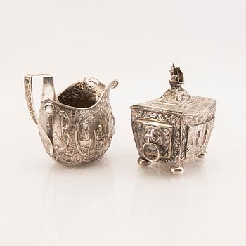 Socker och grädd-set  3 dlr silver möjligen Barbour & Co USA 1900-talets början.