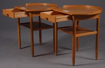 SÄNGBORD, ett par, design S. Engström G. Myrstrand för Bodafors. Brännmärkt.