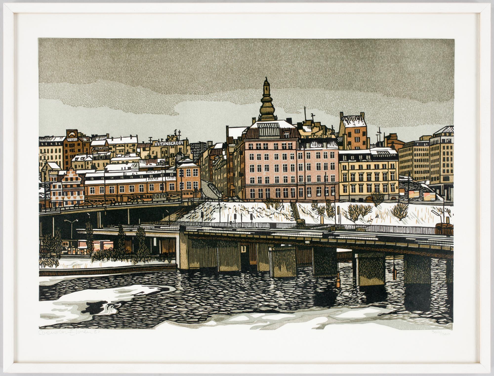 SVENOLOV EHRÉN, färglitografier, 2 st, sign o dat -80. numr 302/360 resp 122/360.