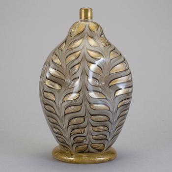 BORDSLAMPA, glas, Italien, omkring 1900-talets mitt.