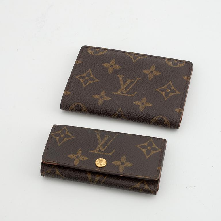 Louis Vuitton, a monogram canvas card holder and a key holder.