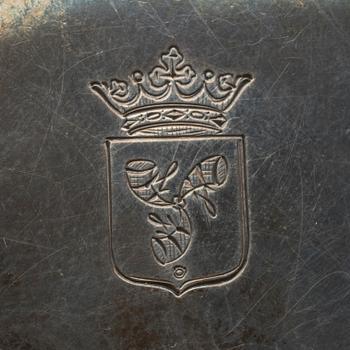 PUDERDOSA MED SPEGEL, silver, George Jensen. Svenska importstämplar.