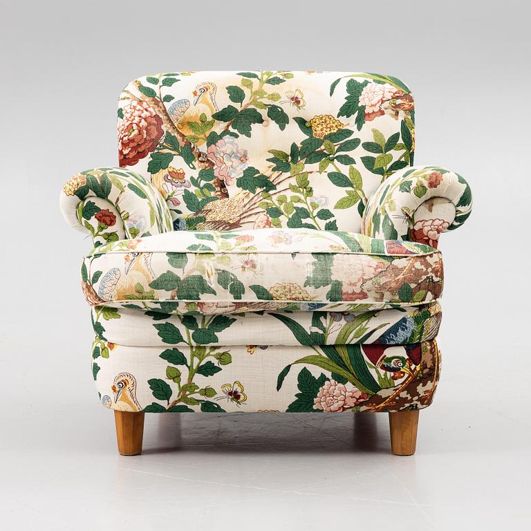 Josef Frank, a model 568 armchair, Firma Svenskt Tenn Sweden, after 1985.
