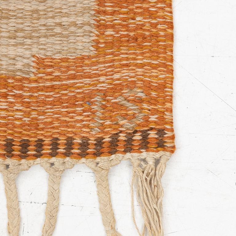 Ingegerd Silow, a flat weave rug, signed, c. 200 x 137 cm.