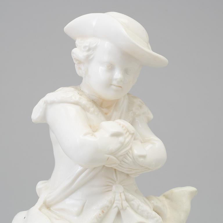 FIGURIN, porslin. med Derby-liknande märke. England, tidigt 1900-tal.