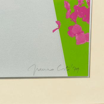 Franco Costa, a silkscreen triptych in colours, 1979, signed 113/160.