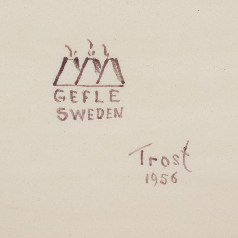 Tebord, rokokostil, Gefle, signerat Eugen Trost, 1956.