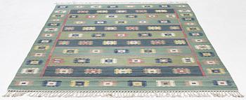 a carpet, 'Grön äng', flat weave, ca 335 x 225 cm, signed AB MMF.