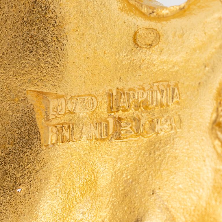 Björn Weckström brooch 18K gold with tourmaline "Inkasol", for Lapponia.