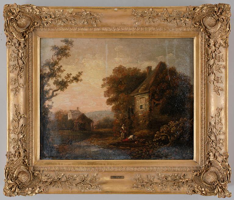 OKÄND KONSTNÄR. Olja på duk. 1700/1800-tal.