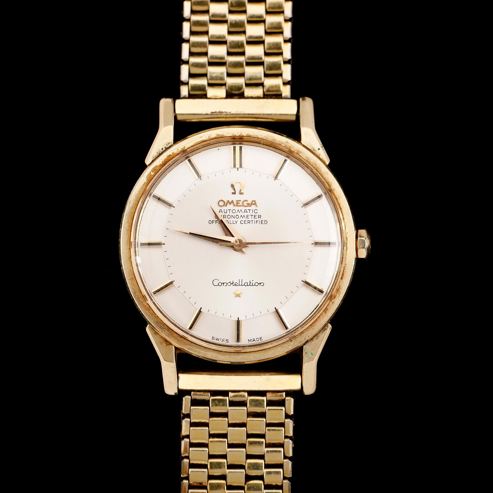 ARMBANDSUR, guld på stål, Omega Automatic Chronometer Officially Certified Constellation.