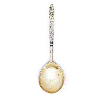 230. A Swedish 17th century silver-gilt spoon, possibly of Simon Lockert (Stockholm 1655-).