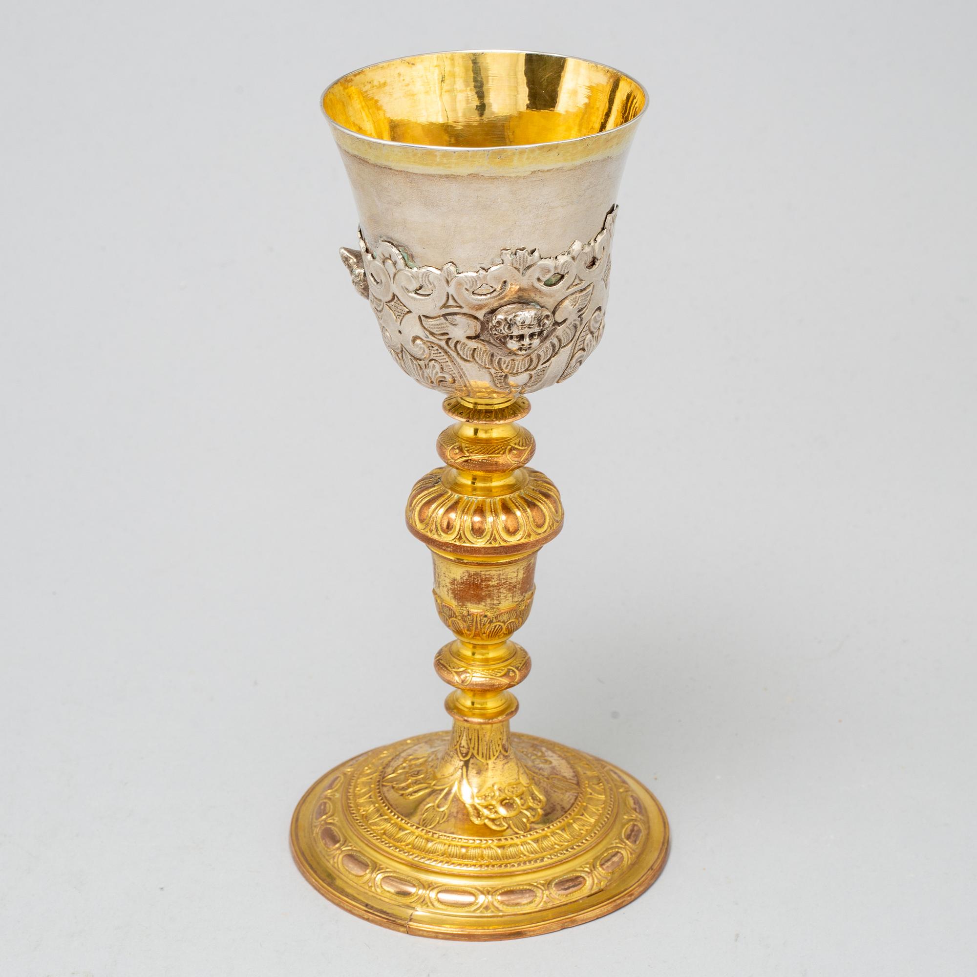 A Baroque-style 19th century communion cup.
