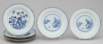 TALLRIKAR, 13 st, porslin, Kina, 1700/1800-tal.