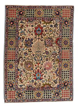 350. A RUG, a semi-antique Tabriz, ca 198 x 142 cm.