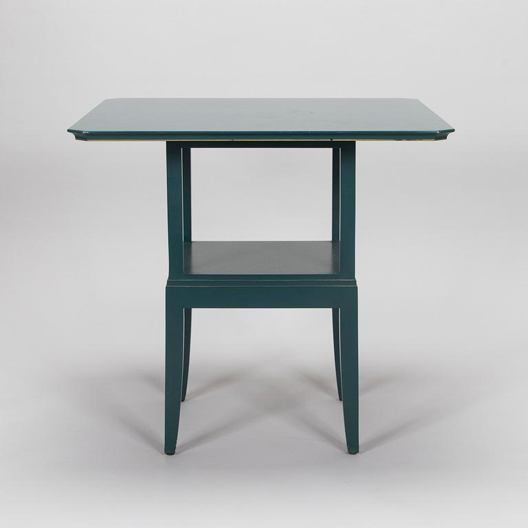 Eliel Saarinen, furniture, 5 pieces, "Blue suite" for Adelta, Finland 1980s.