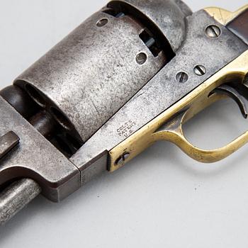 A Colt Dragoon first model percussion revolver with replacement barrel with British marks. serial no on other parts 4088.