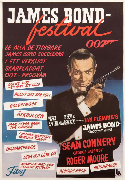 Filmaffisch James Bond "James Bond festival" 1974.