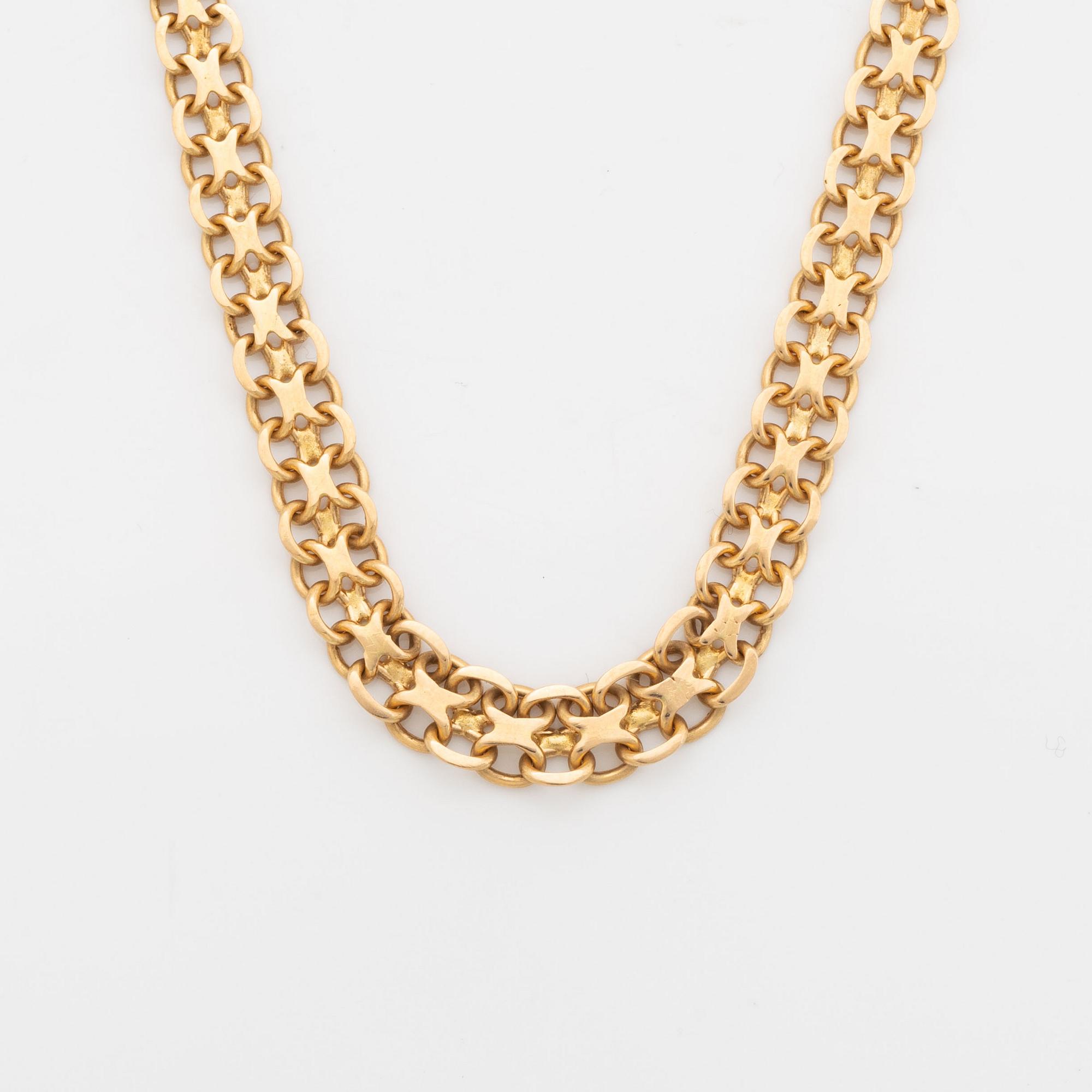 18K gold necklace.