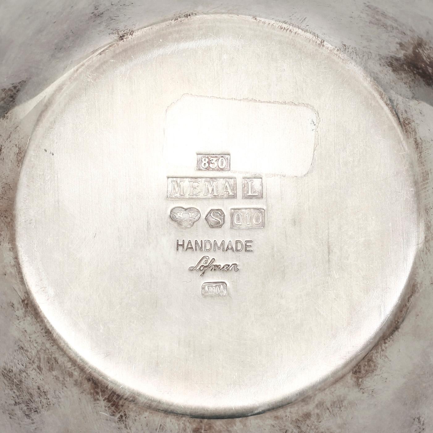 SKÅL, silver, Eric Löfman, Mema, Lidköping, 1990, vikt 146g.