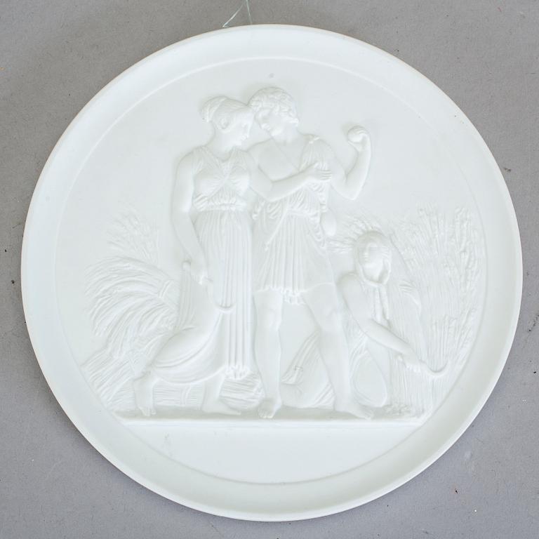 VÄGGRELIEFER, 4 st, parian, Royal Copenhagen.