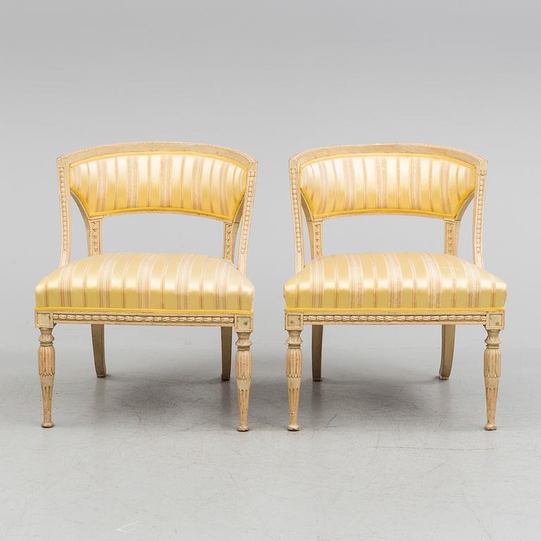 A pair of late Gustavian armchairs by Ephraim Ståhl (master in Stockholm 1794-1820).