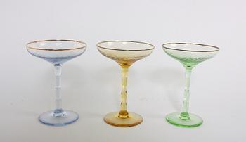 CHAMPAGNESKÅLAR, 10 st, glas, Trelleborgs glasbruk.
