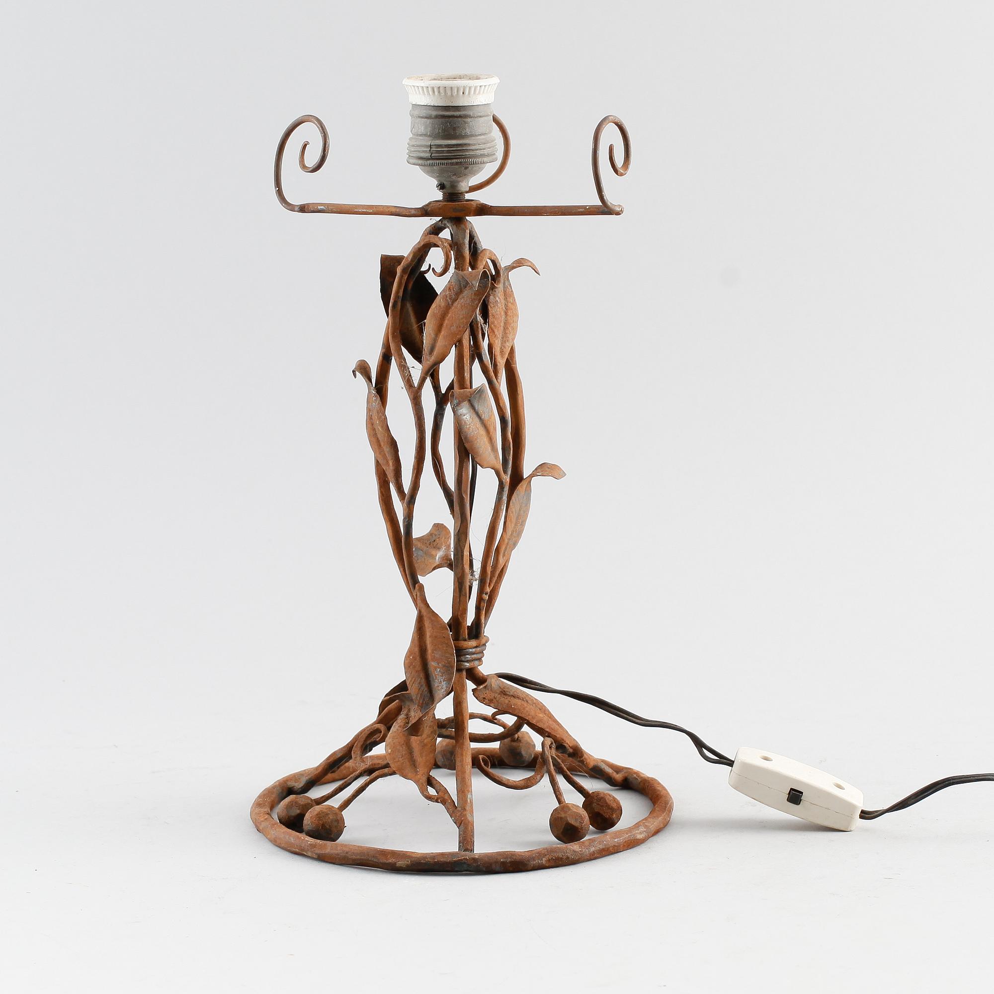 BORDSLAMPA, metall, art déco, 1900-talets första hälft.