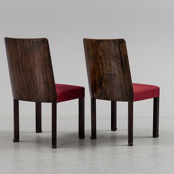 A set of six chairs by Erik Chambert, 1930´s.