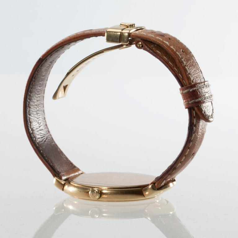 HERRARMBANDSUR, 18 k guld, Rolex, Cellini, Quartz. Vikt ca 72 g.