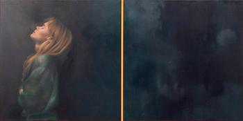 ANETTE HARBOE FLENSBURG, diptyk, oil on canvas, signed on the reverse.