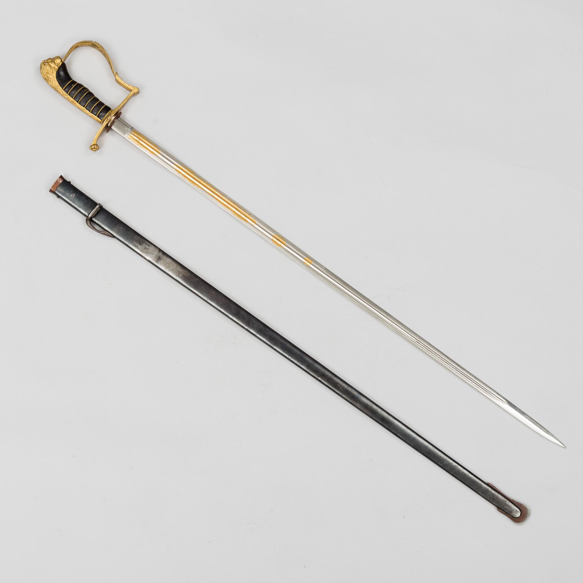 A Swedish infantry officer's sabre 1899 pattern with scabbard.