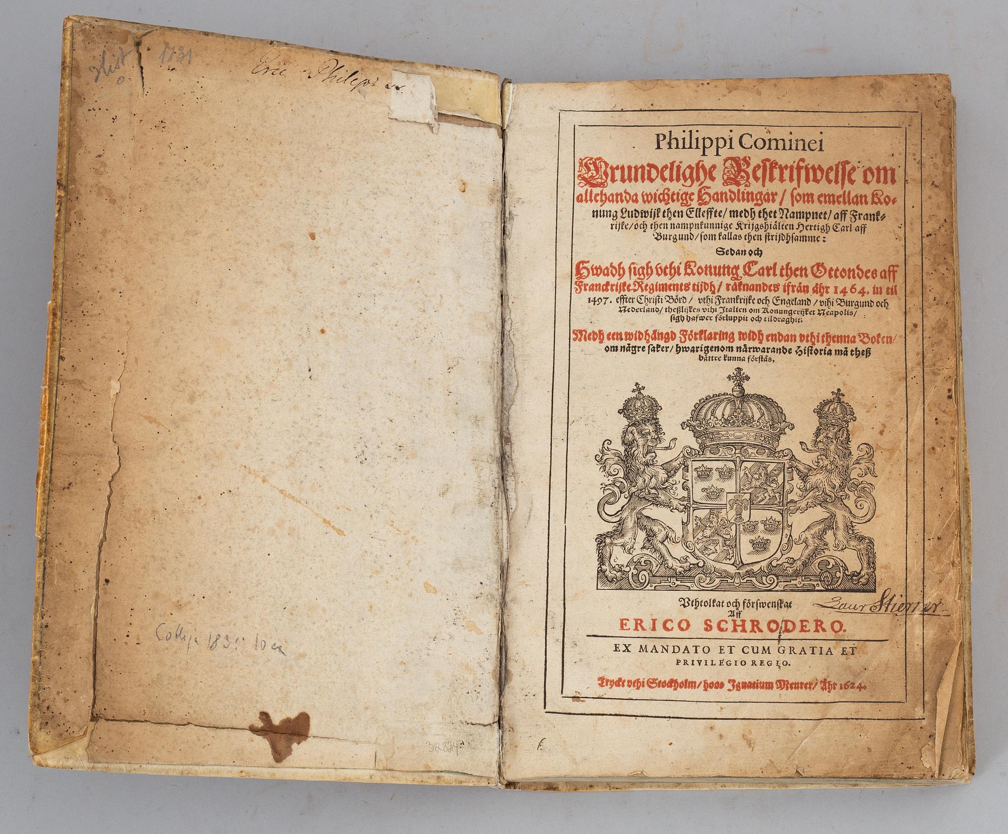 Proveniens: E. Ph. Pladecius (1758-1827), präst i Nacka och Erstavik.