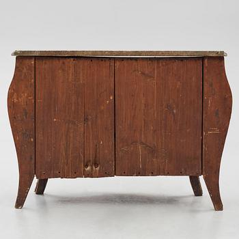 A rococo parquetry and gilt brass-mounted commode by J. J. Eisenbletter (active ca 1760-1810).