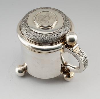 DRYCKESKANNA, silver, K Anderson, Stockholm 1898. Vikt ca 893 g.