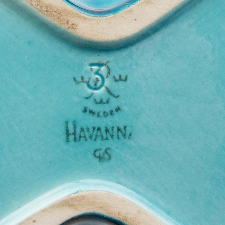 Carl-Harry Stålhane, Vaser 2 st samt skålfat "Havanna" Rörstrand 1900-talets mitt/andra hälft flitngods.