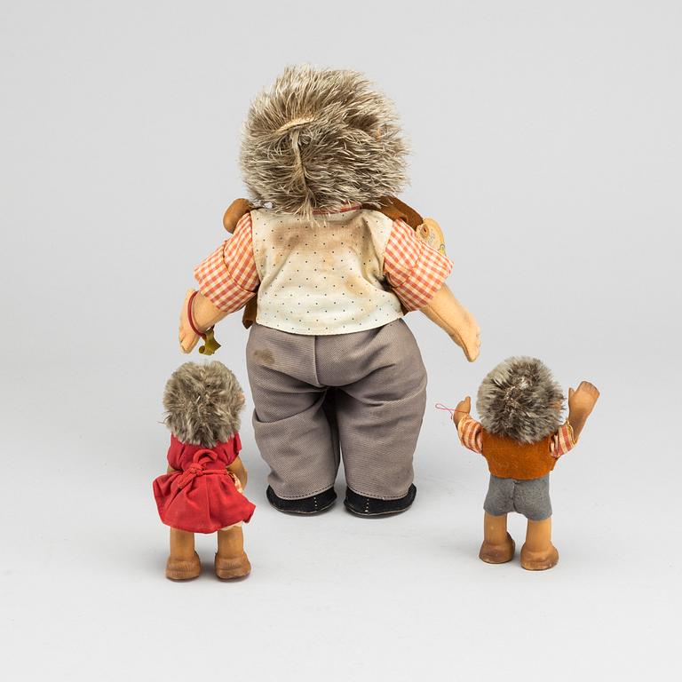 THREE STEIFF HEDGEHOGS, 1950/60´s.