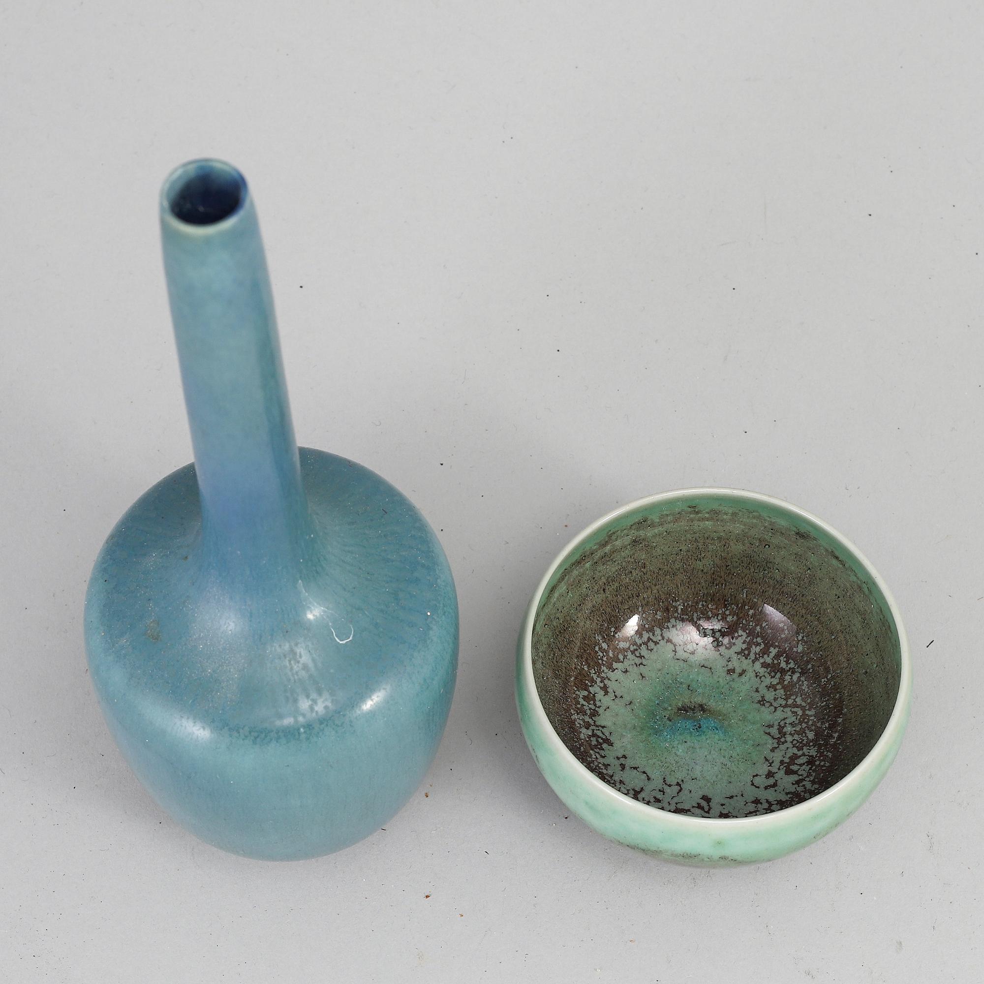 BERNDT FRIBERG, vas samt skål, Gustavsbergs studio.