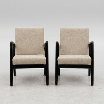 Alvar Aalto, a pair of armchairs model "403", Artek, Finland, mid-20th century.