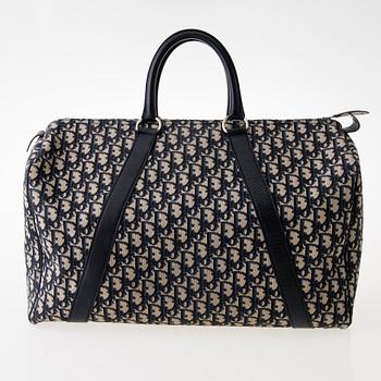 CHRISTIAN DIOR Vintage Blue Logo Travel Bag.