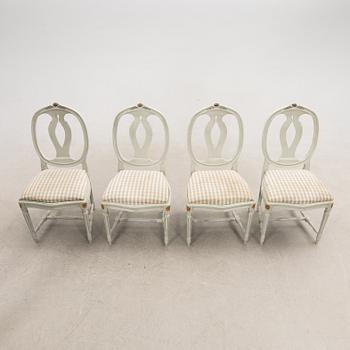 Dining group, 5 pcs, Gustavian style, K.A Roos, Helsingborg, later half of the 20th century.