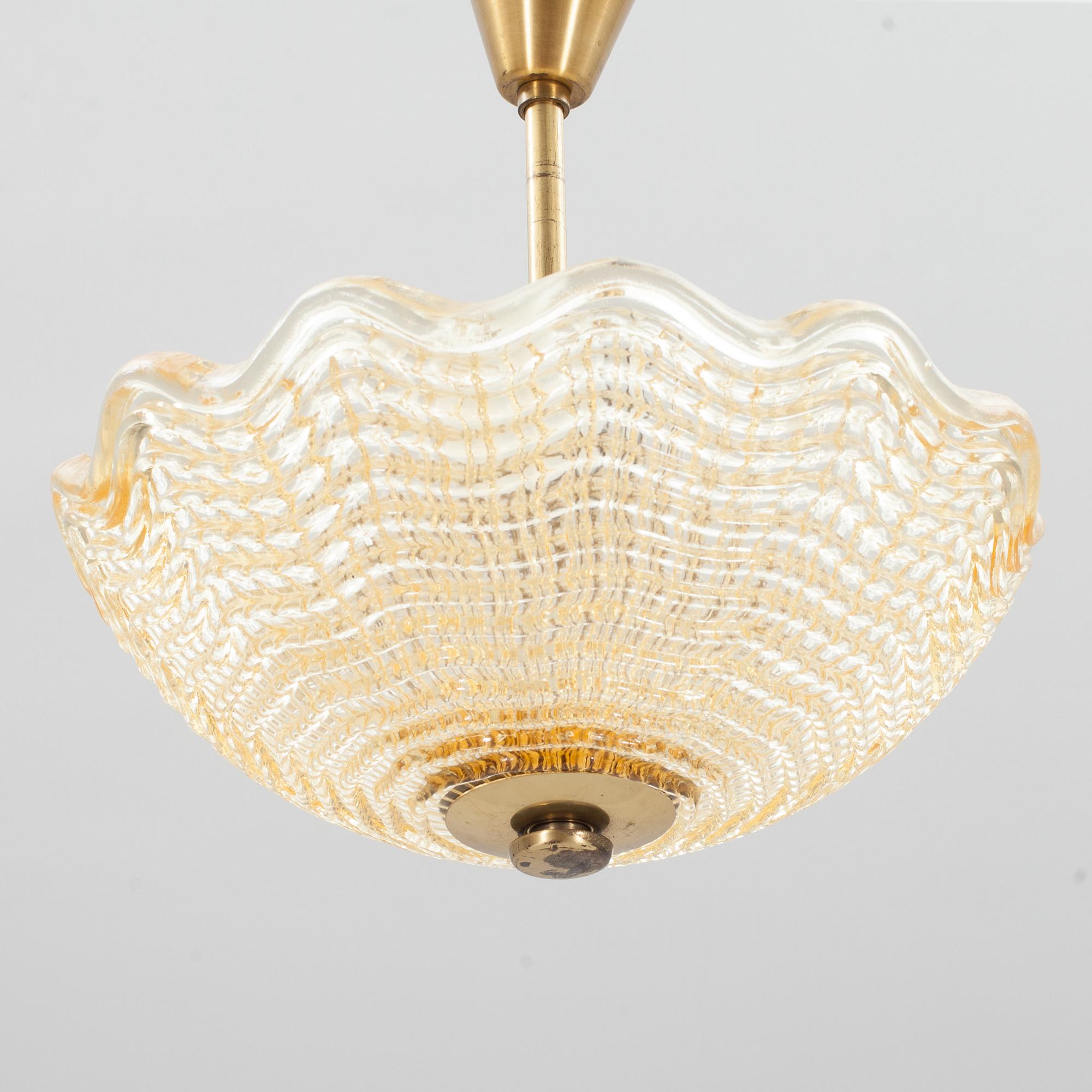 TAKLAMPA, möjligen Orrefors, 1900-talets mitt.