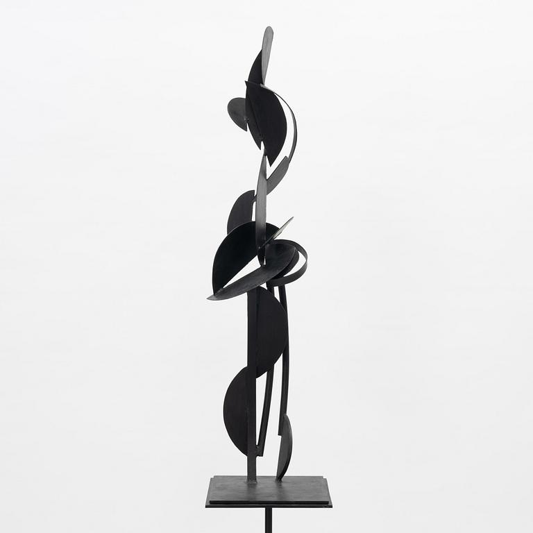 Rune Rydelius, sculpture, signed, metall, height 103.5 cm (including pedestal 207 cm).