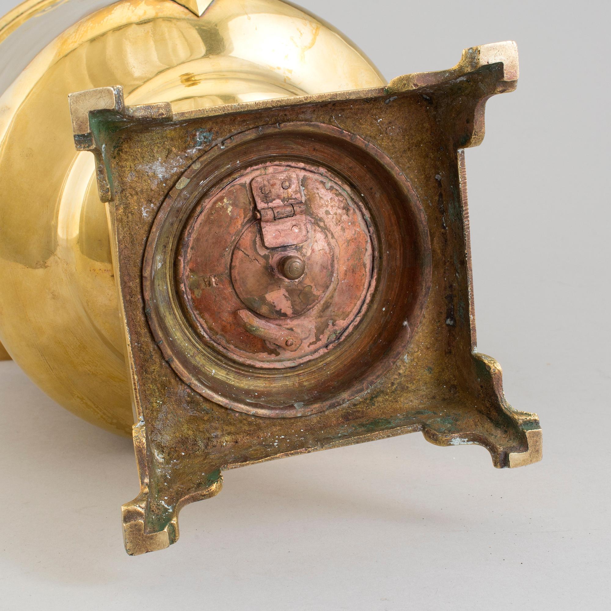 A circa 1900 Russian brass samovar.