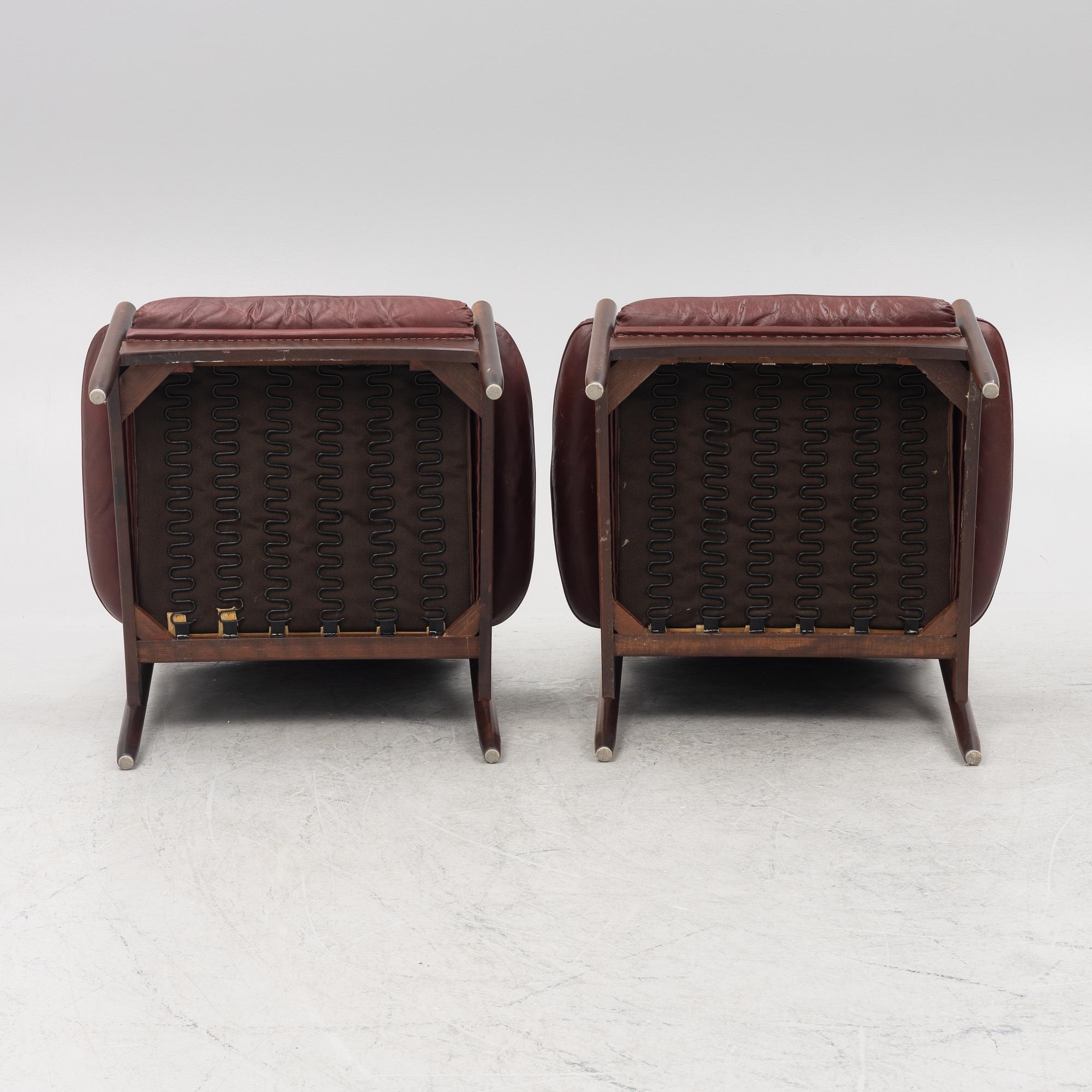 Gunnar Kentemo, a pair of armchairs, Göte Möbler, Sweden, 1970's.
