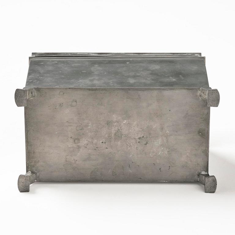 Nils Fougstedt, & Thorvald Alef, a pewter box model A 811, Firma Svenskt Tenn, Stockholm, 1929.