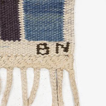 Barbro Nilsson, a carpet, 'Salerno blå', flat weave, c. 245 x 182 cm, signed AB MMF BN.